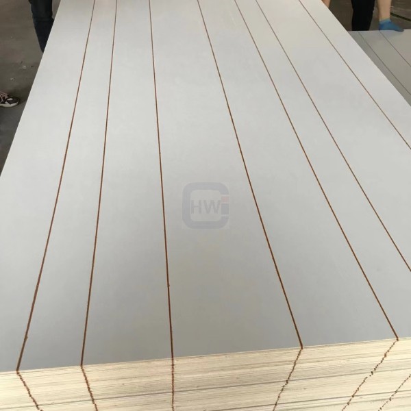 Melamine Paper Faced Slotted/Grooved  Plywood